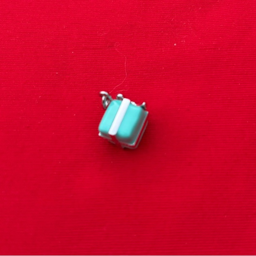 Tiffany & Co. 925 Silver Blue Enamel Gift Charm - Picture 5 of 6